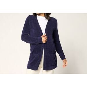Barefoot Dreams Size XS Navy Oxford CozyChic Ultra Lite Cardigan A677823 NWOT